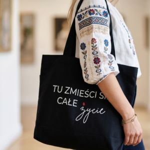 Torba na zakupy CZARNA z nadrukiem - obrazek 2
